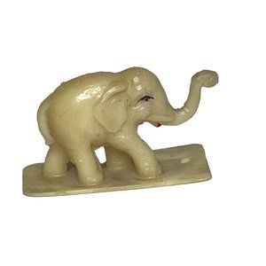 Vintage Celluloid Elephant Figurine Trunk Up Lucky Elephant